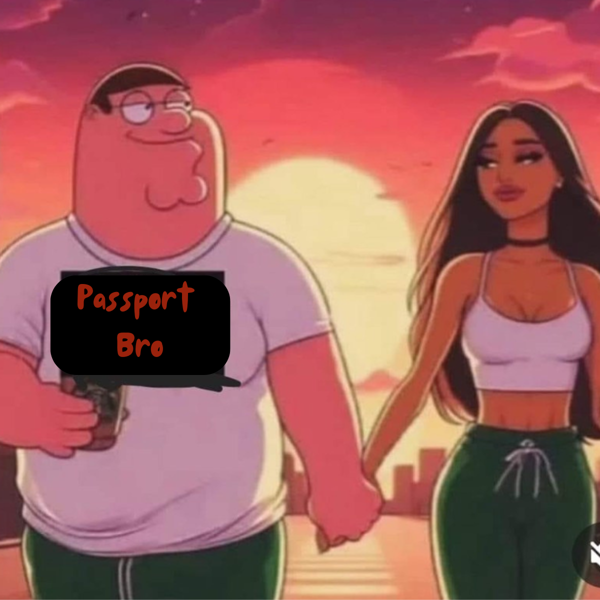 Peter Griffin and his imaginary life as a passport bro.