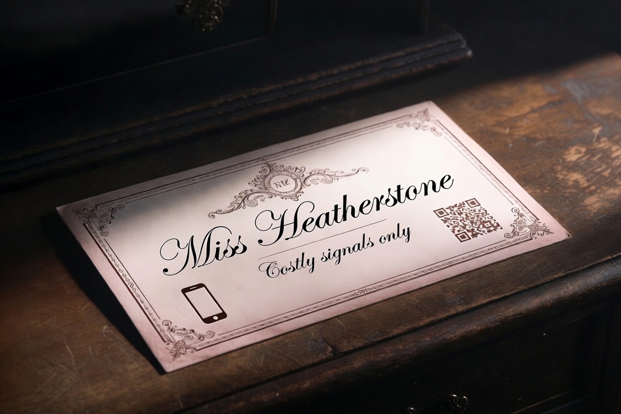 Victorian-era calling cards were a kind of personal branding in polite society, a costly signal reflected in the design, printing, and materials.